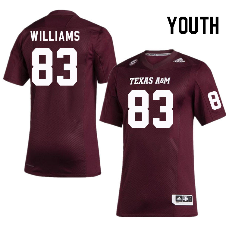 Youth #83 Luke Williams Texas A&M Aggies College Football Jerseys Stitched Sale-Maroon - Click Image to Close